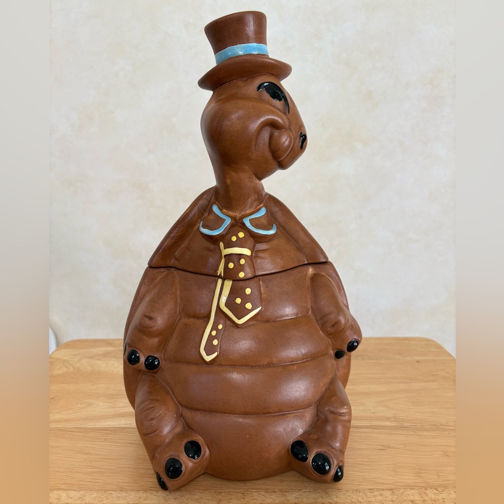 Vintage William HirshTommy Turtle Cookie Jar with Don Winto Wood Finish
